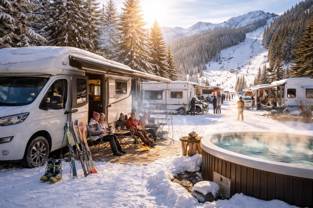 Ski und Wellness locken Wintercamper an
