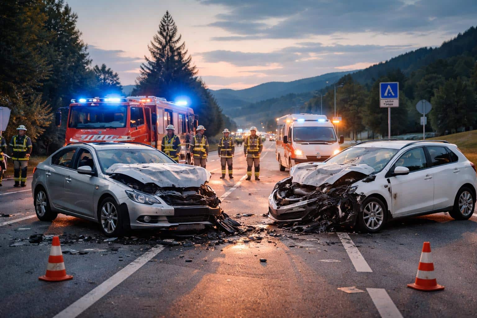 Kollision auf der B70: Vater und Sohn unter Verletzten