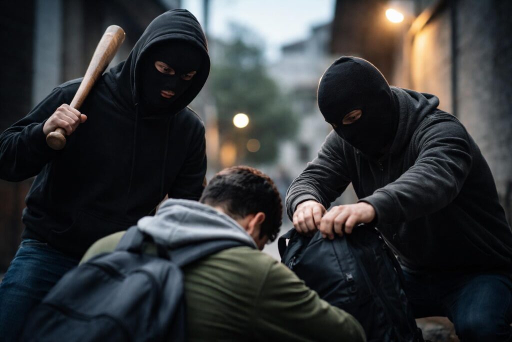 Raubüberfall mit Baseballschläger