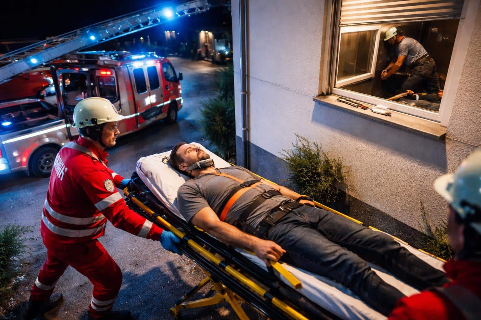 Beim Montieren von Jalousie abgestürzt