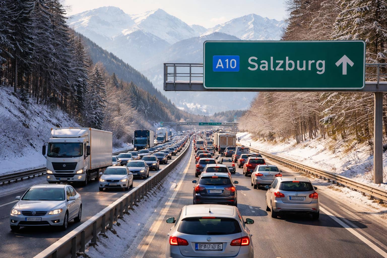 A10 Tauern Autobahn, Richtung Salzburg