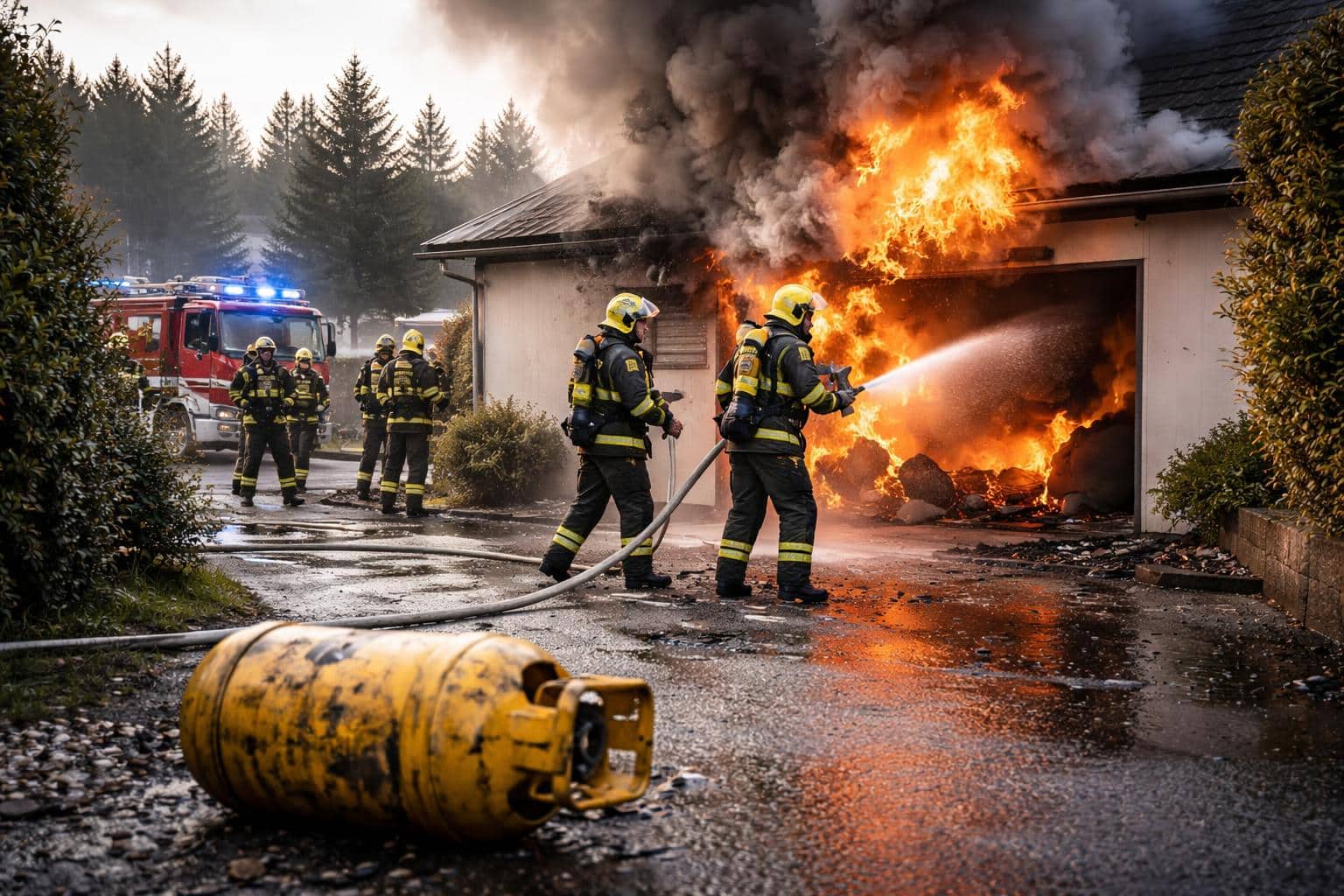Gasexplosion löste Garagenbrand aus