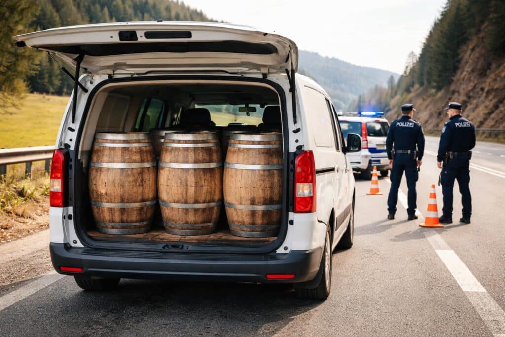 Gestohlene Weinfässer bei Kontrolle entdeckt