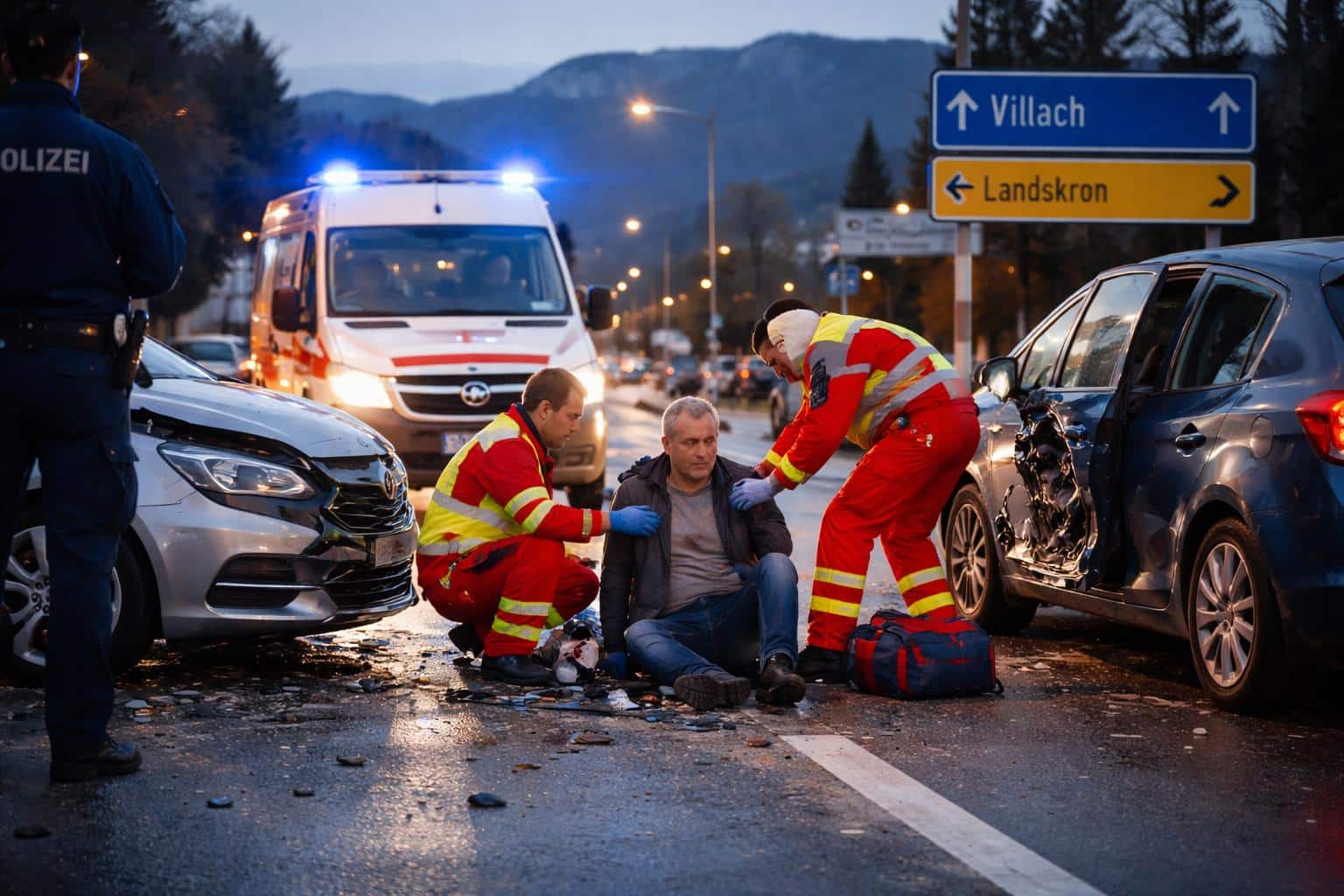 Mann bei Unfall in Landskron verletzt