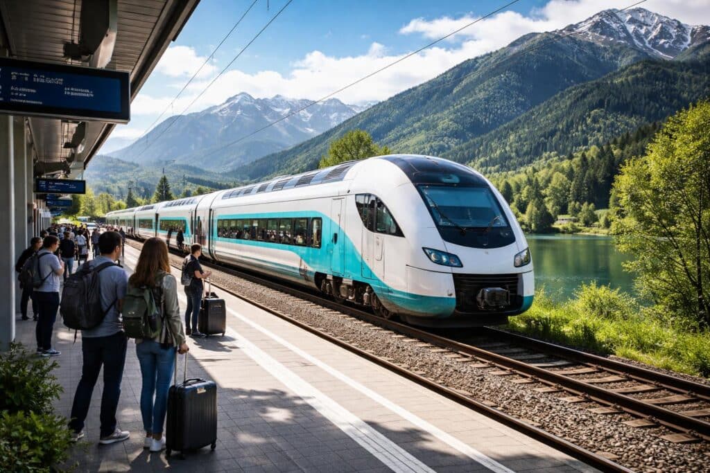 Erste Fahrt der Westbahn nach Kärnten