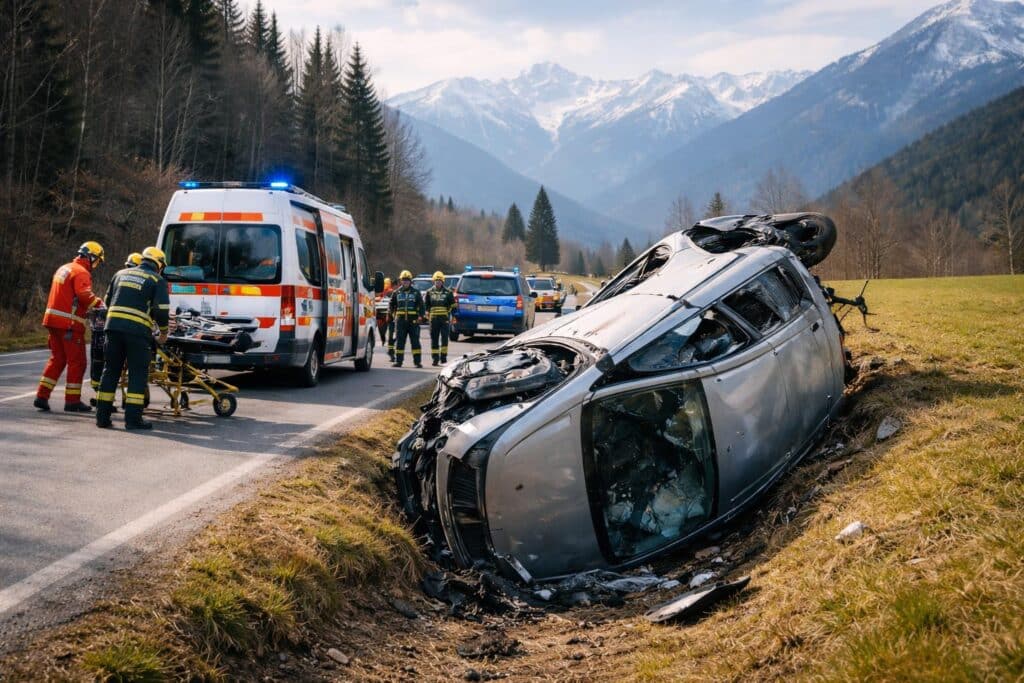 Gailtal Straße: Auto überschlug sich mehrmals