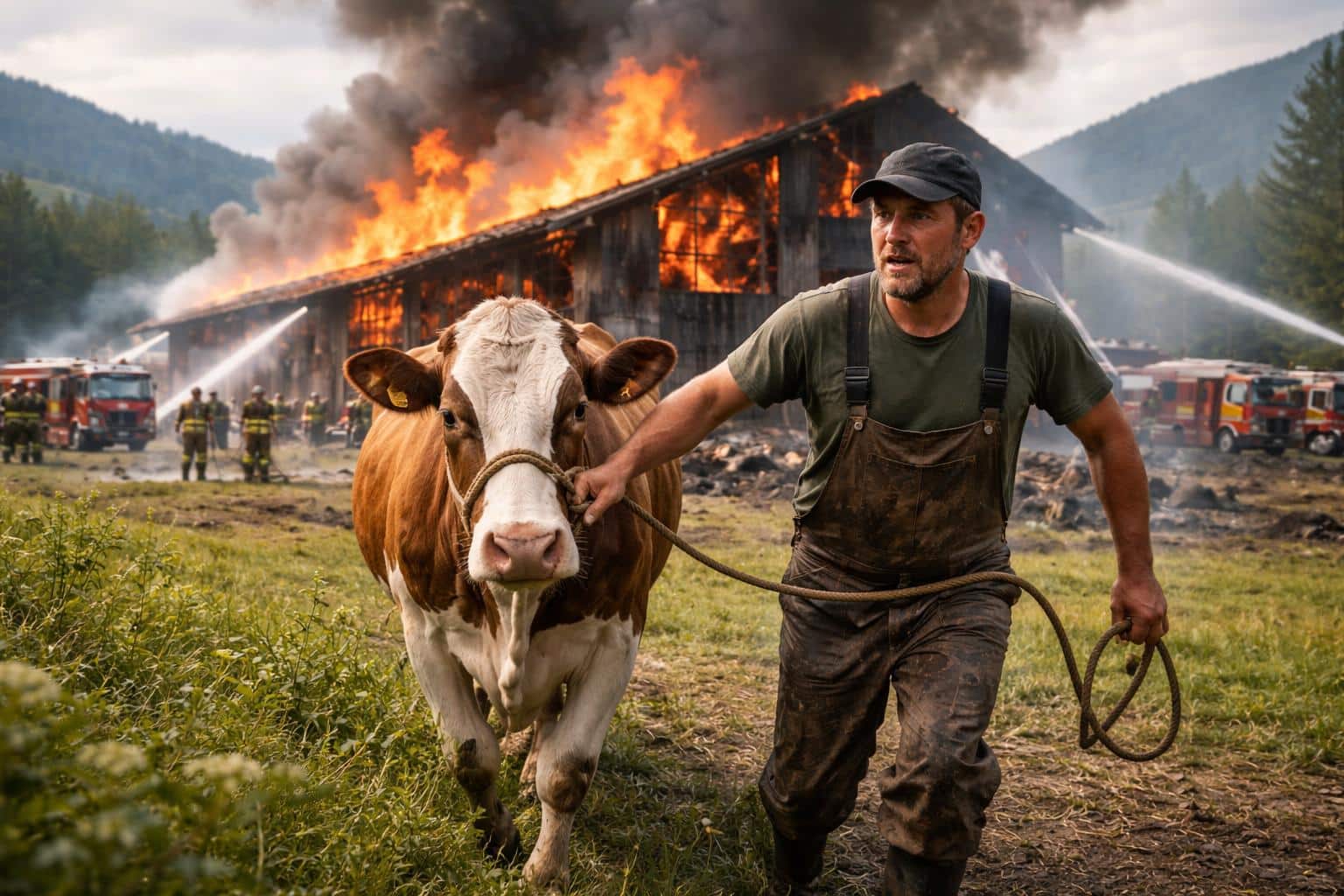 Landwirt rettete Tiere aus brennendem Stall