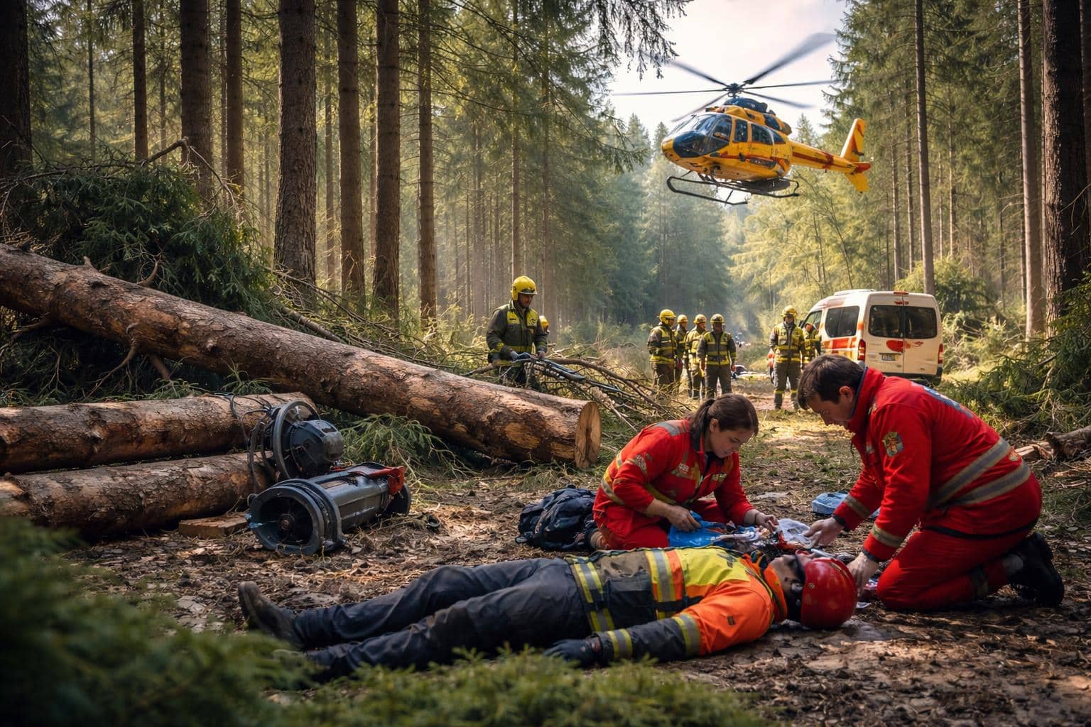 27-Jähriger bei Forstarbeiten von Baum am Kopf getroffen