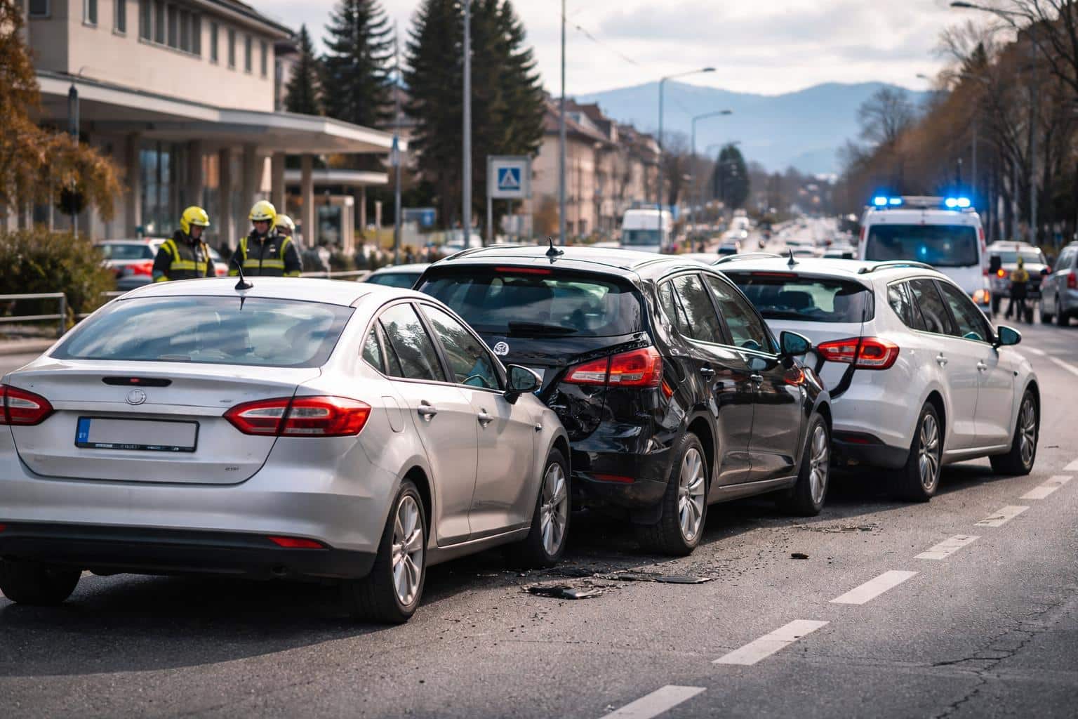 Auffahrunfall mit drei Autos: Kind leicht verletzt