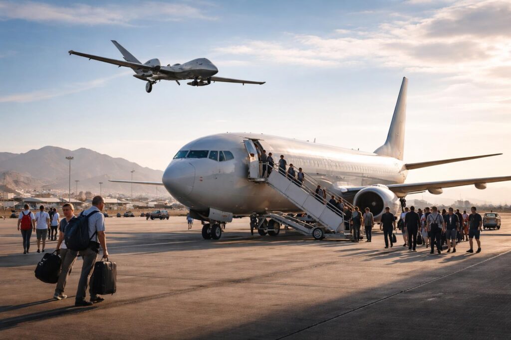 Erster Rückflug von Slowenen: US-Militärdrohne kreuzte Flugbahn