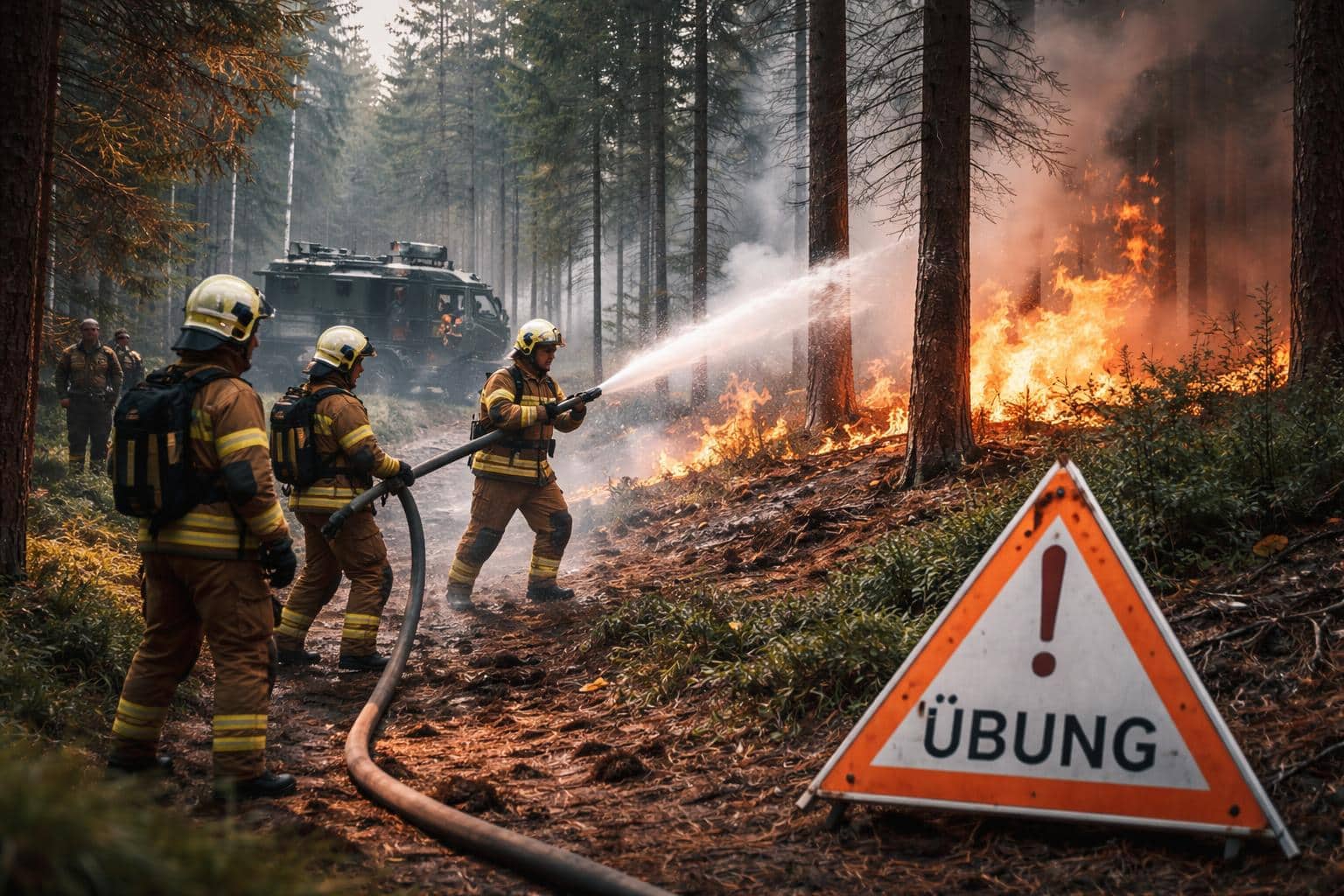Feuerwehr im Einsatz: Waldbrand nach Bundesheer-Übung in Klagenfurt