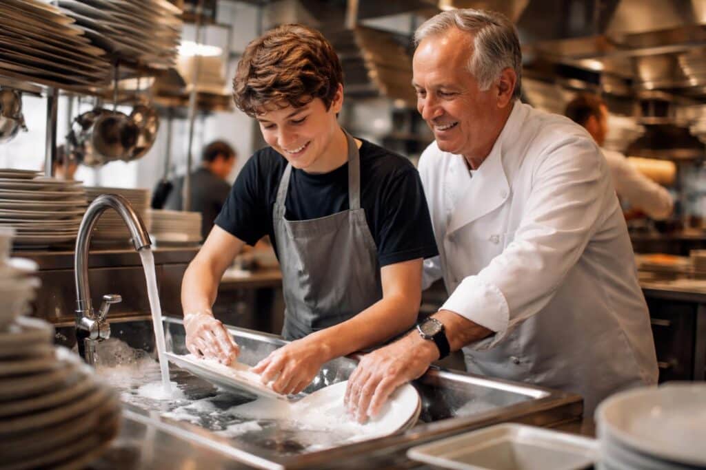Wolfgang Puck ließ seinen Sohn in den Ferien Geschirr spülen