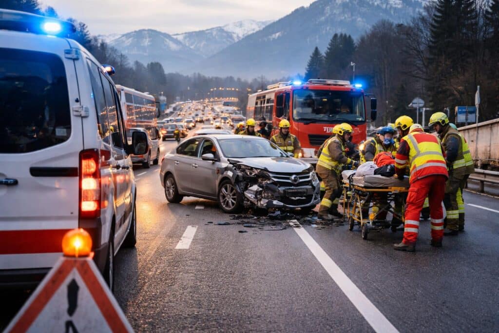 Verletzte Person nach Verkehrsunfall auf der Kärntner Straße