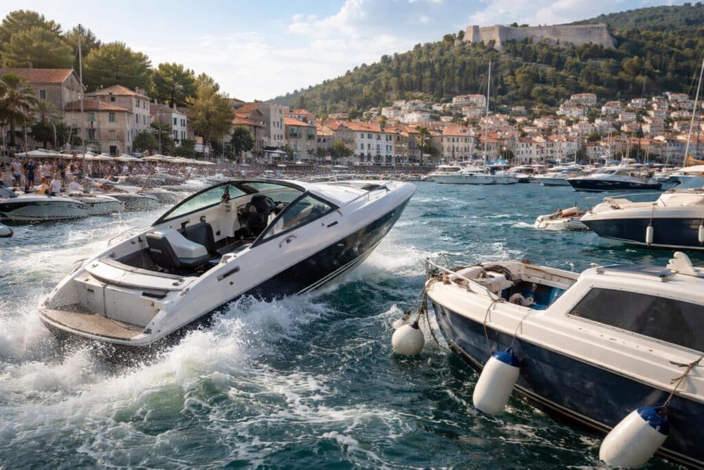 Chaos vor Insel Hvar: Führerloses Motorboot rast durch den Hafen