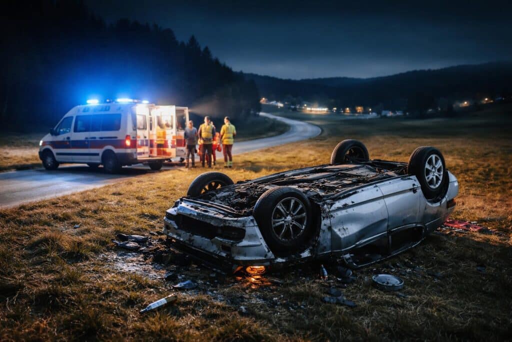 Verkehrsunfall mit Eigenverletzung im alkoholisierten Zustand