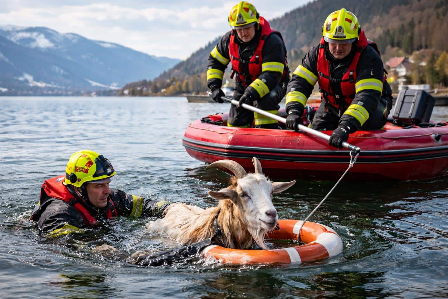 Ziege drohte im Ossiacher See zu ertrinken