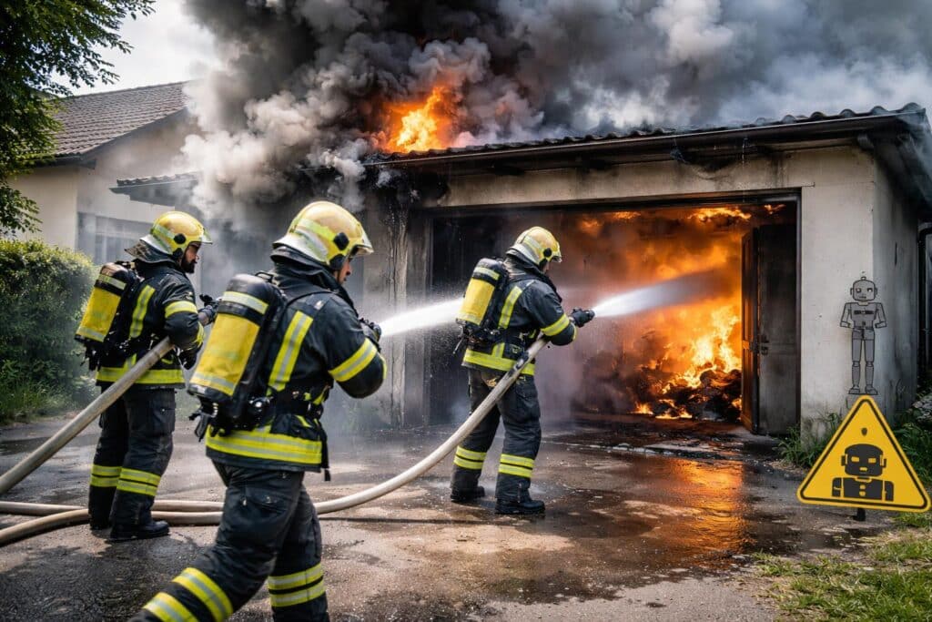 Feuerwehr rückte zu Garagenbrand aus!
