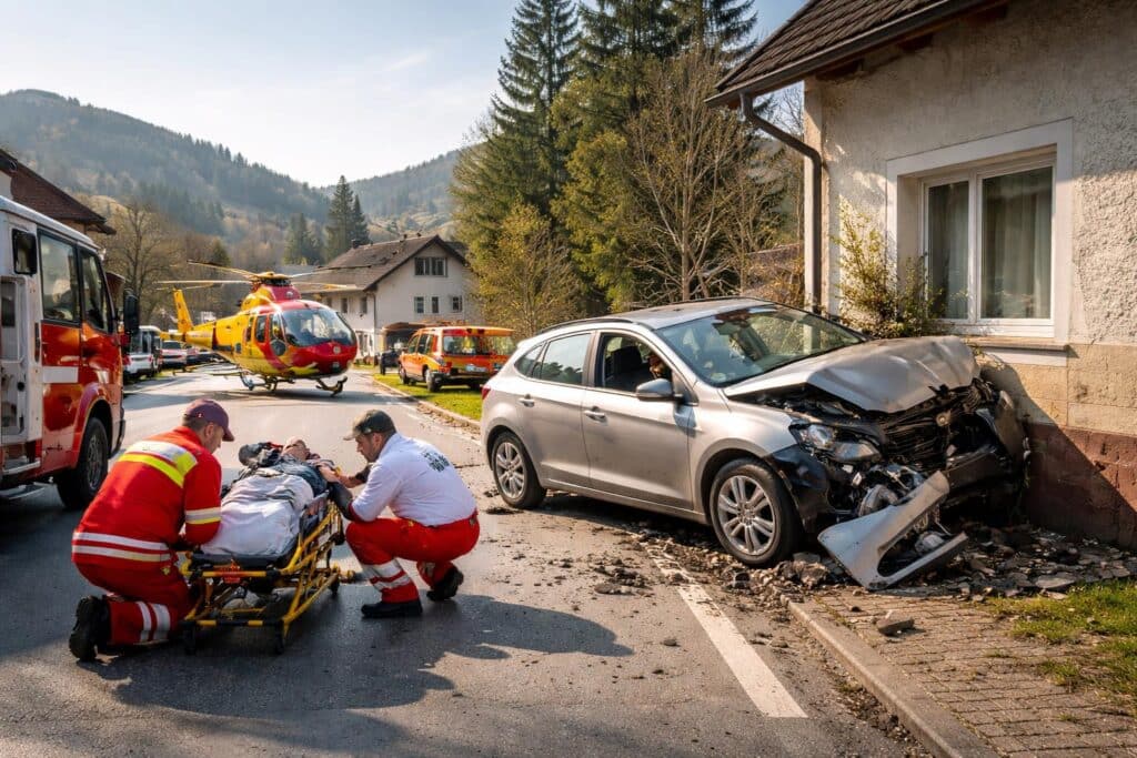 Verkehrsunfall nach medizinischem Notfall