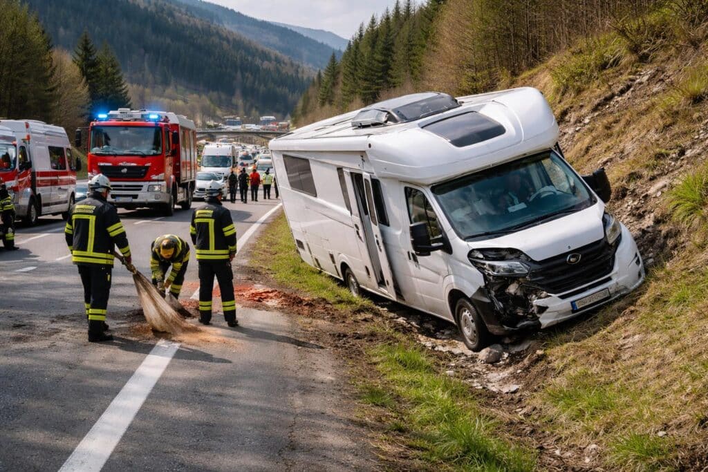 Verkehrsunfall mit Eigenverletzung – A10 bei Kamering