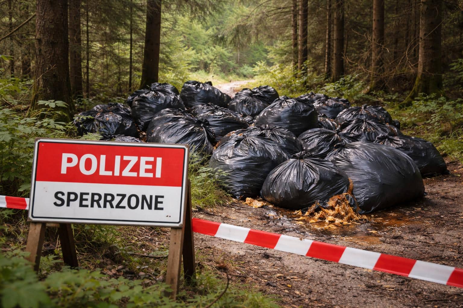 Säcke mit Speiseresten illegal entsorgt