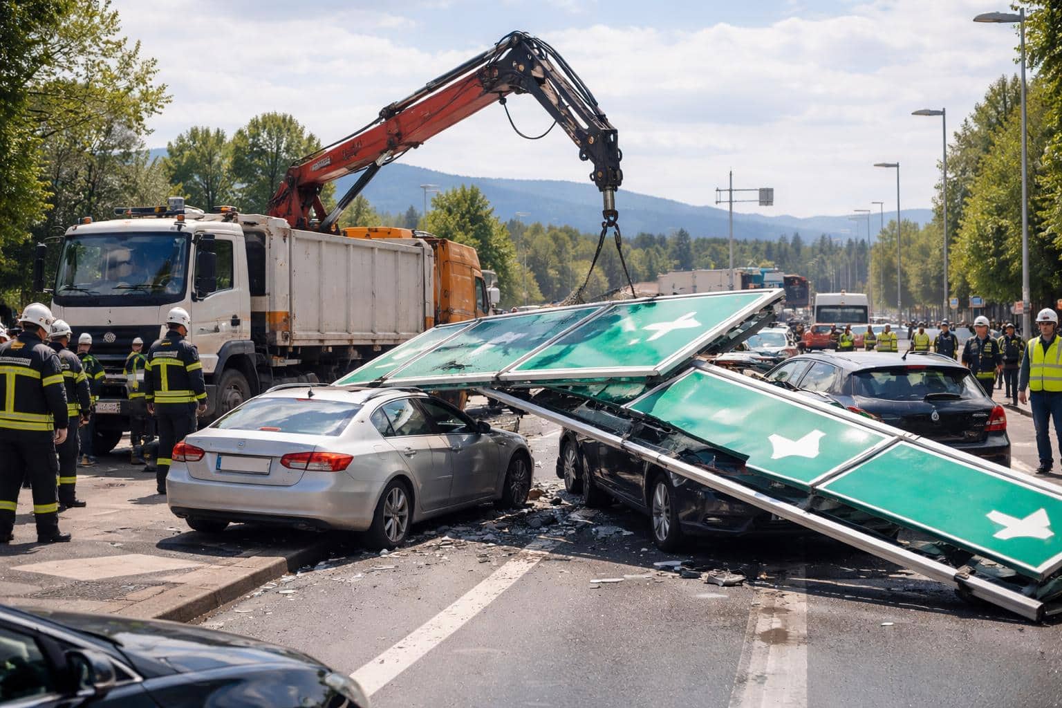 Verkehrstafeln stürzten auf Autos: Ermittlung gegen Mitarbeiter der Stadt