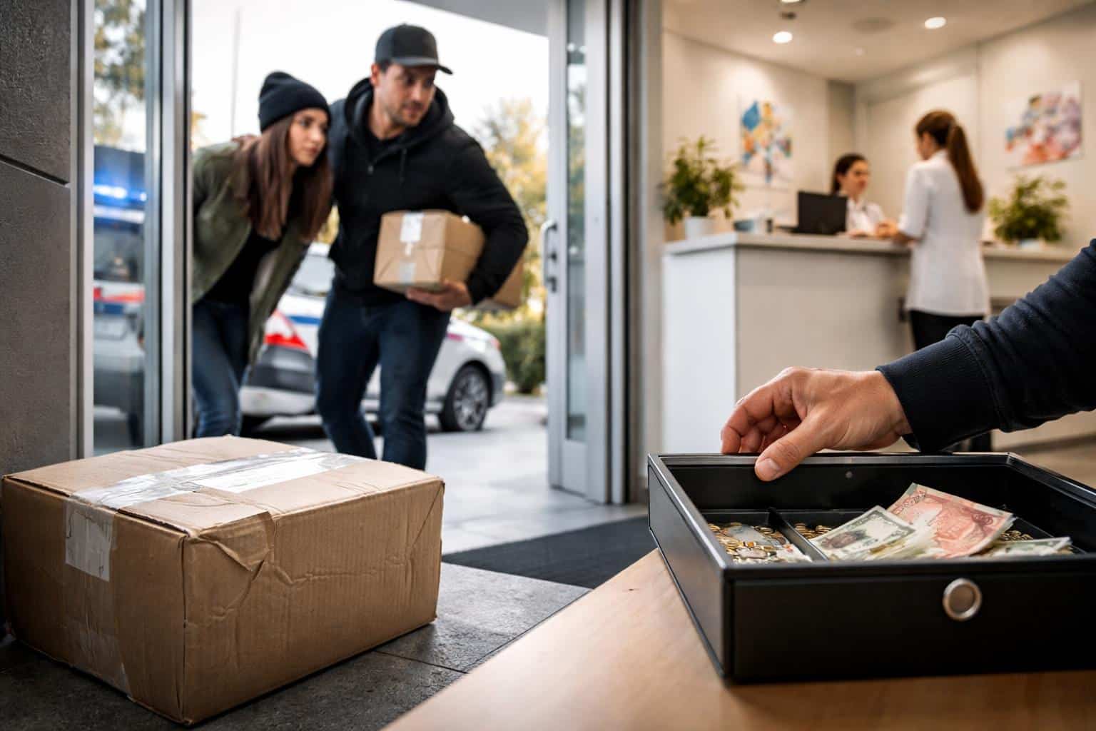 Paket gestohlen und Kasse geplündert