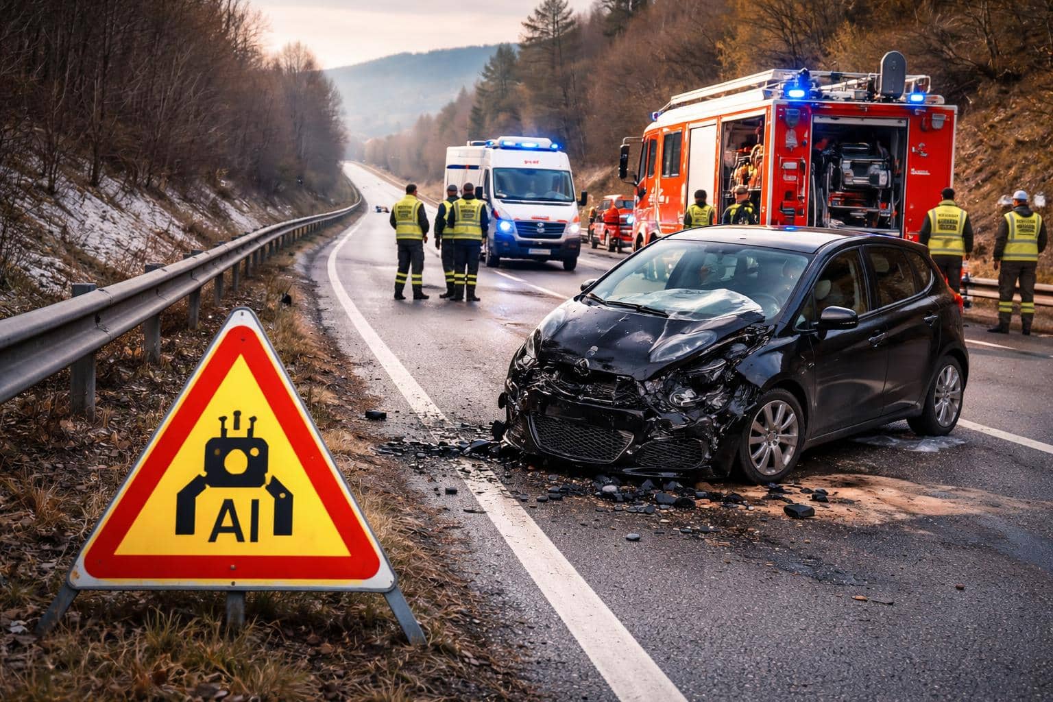 Auto auf der B70 verunfallt