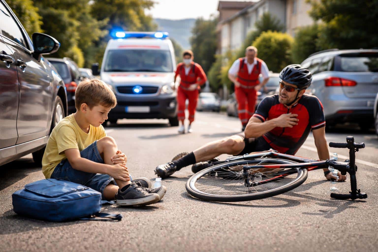 Bub und Rennradfahrer bei Unfall verletzt
