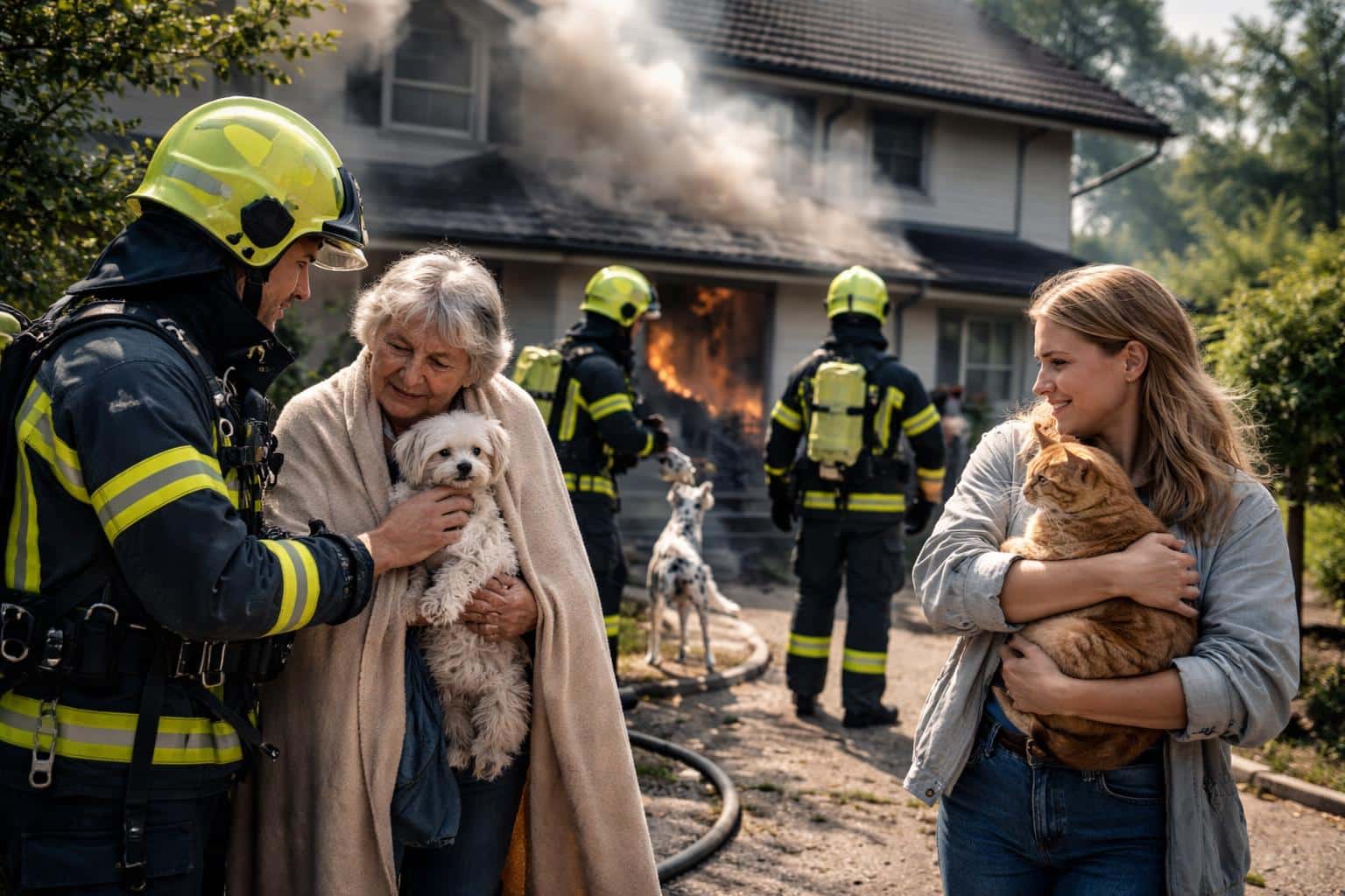 Brand in Haus: Bewohnerinnen und Haustiere in Sicherheit gebracht