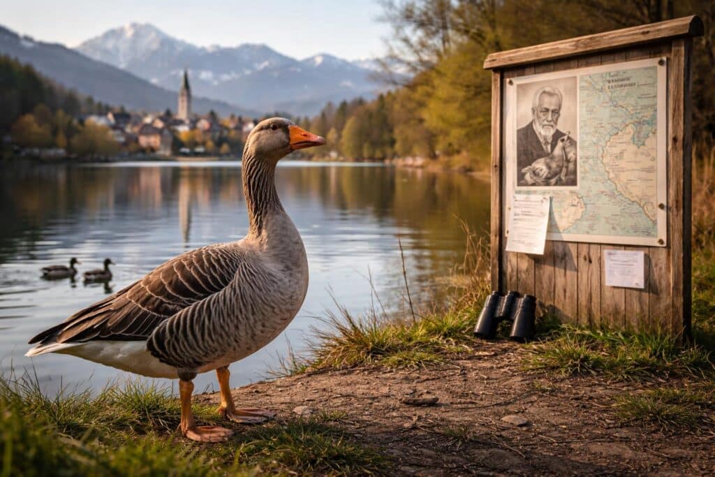 Graugans eines berühmten Verhaltensforschers verirrte sich nach Villach