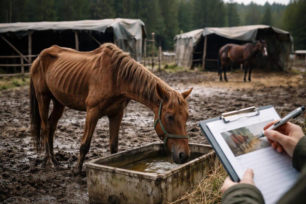 Abgemagert: 78-Jähriger wegen Quälerei seiner Sportpferde verurteilt
