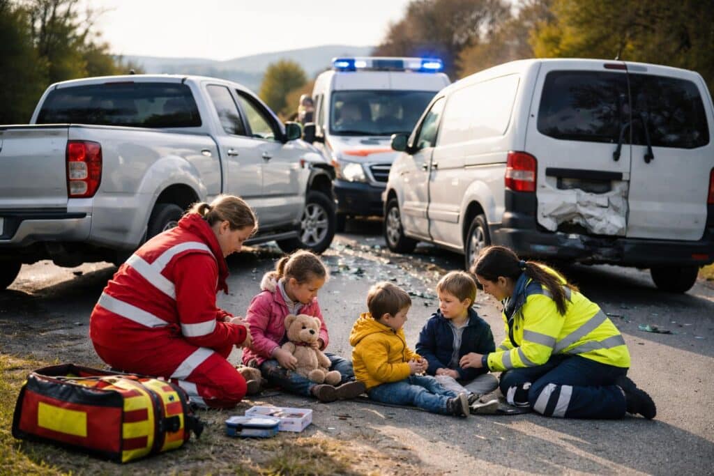 Drei Kleinkinder bei Unfall verletzt