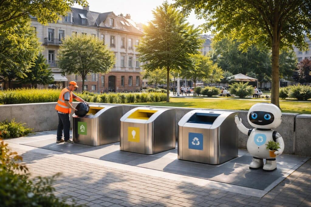 Müllentsorgung mittels Unterflurcontainer