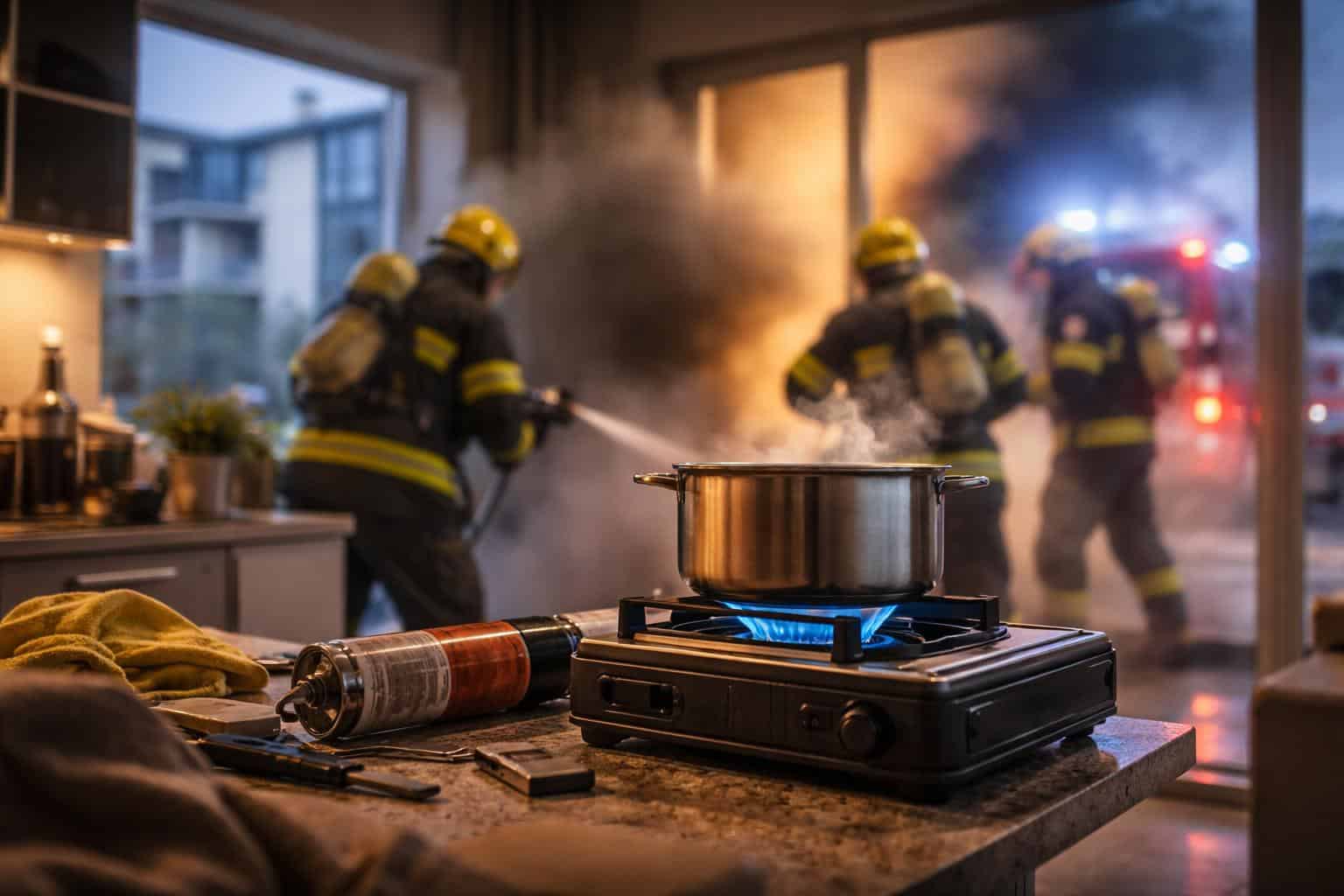 Camping-Ofen befüllt: 49-Jähriger setzt Wohnung in Brand