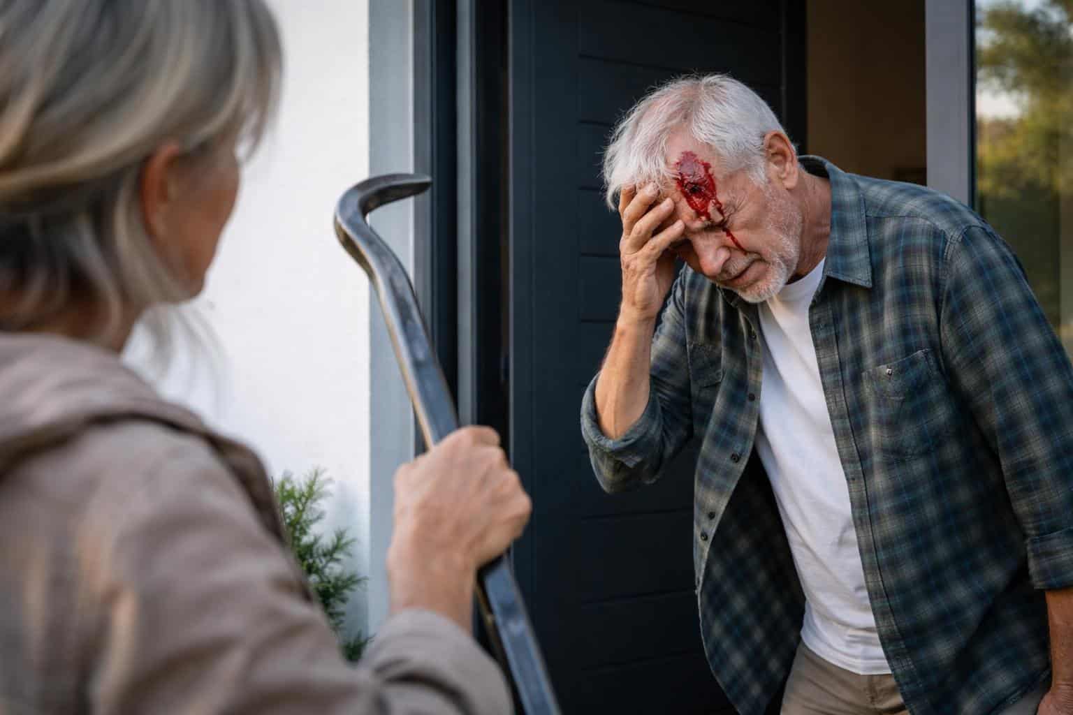Frau schlug Mann Brechstange auf den Kopf
