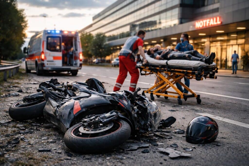 Nach Unfall mit 300 km/h verklagte Motorradfahrer Klinikum
