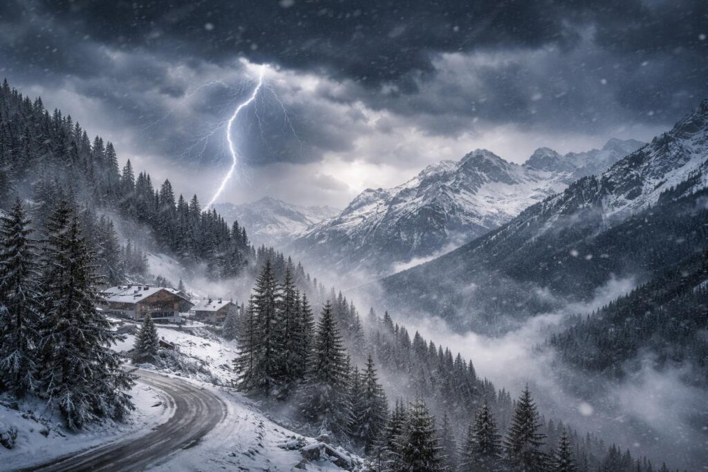 Wetter: Eine Kaltfront bringt Schnee, Sturm, Blitz und Donner