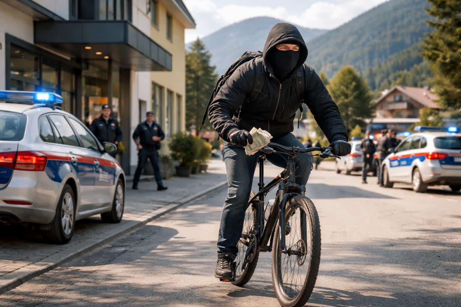 Bankraub in Ferlach! Bewaffneter Täter flüchtet mit Fahrrad