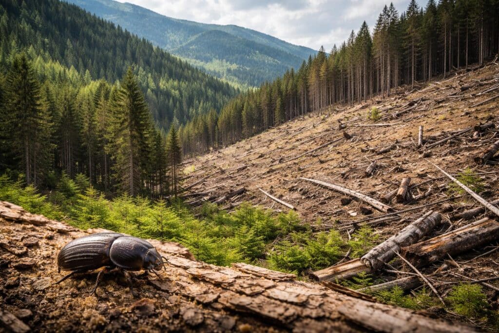 Ganze Wälder abgeholzt: Wie ein Käfer das Landschaftsbild verändert