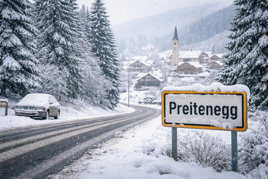 Überraschender Schneefall nach milder Phase in Kärnten