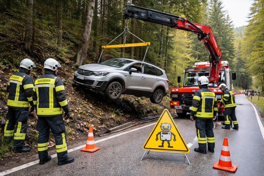 Fahrzeug nach Unfall geborgen