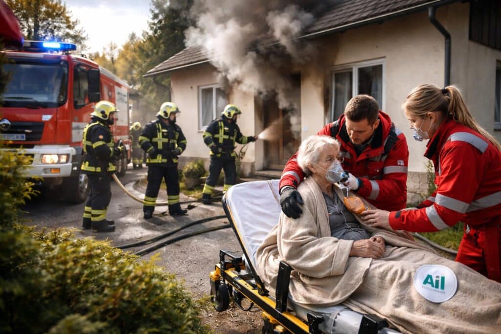 Pensionistin mit Verdacht auf Rauchgasvergiftung ins Klinikum gebracht