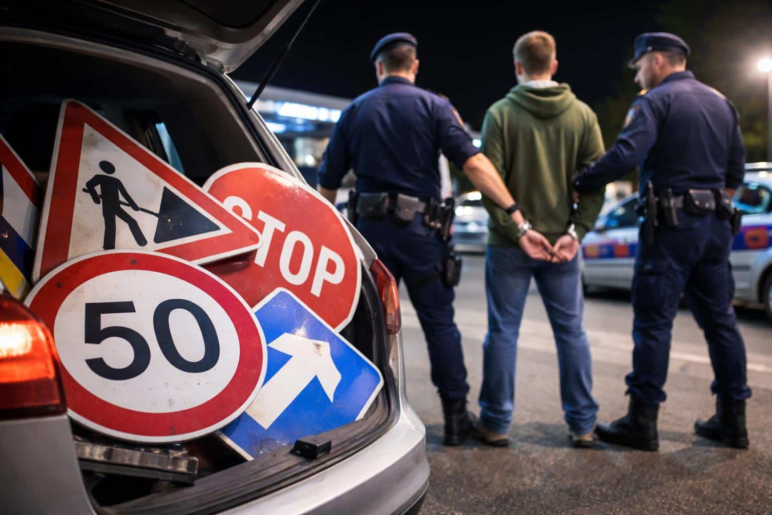Polizei schnappt Diebe: Teenager klauten Straßenschilder