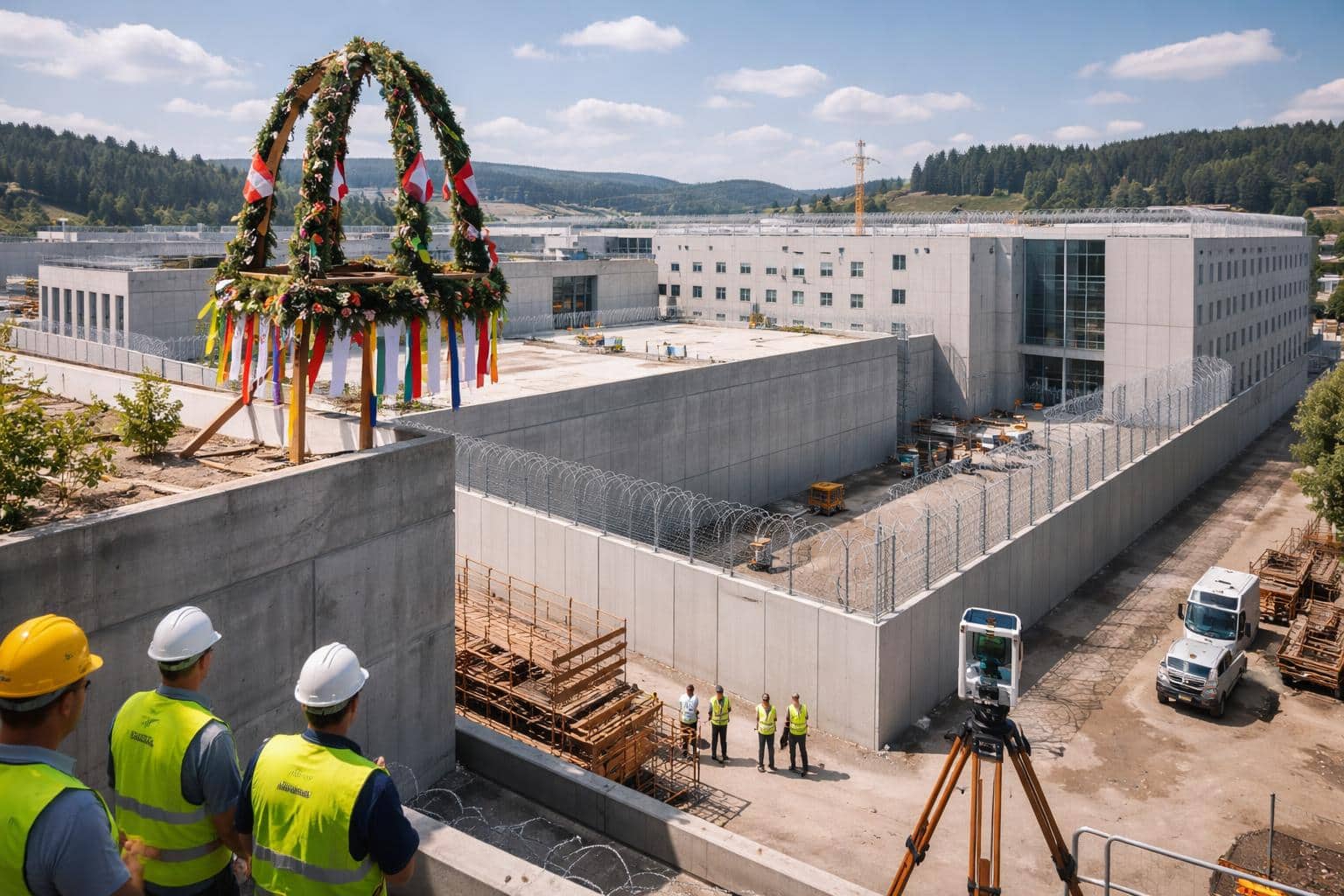 Dachgleiche für neue Justizanstalt