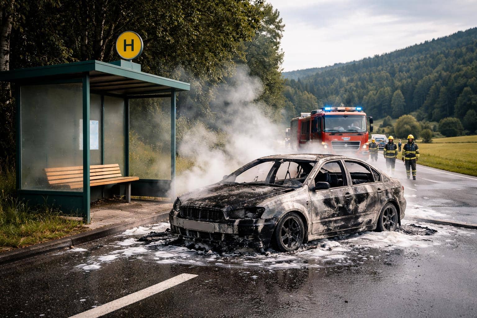 Fahrzeug brannte völlig aus