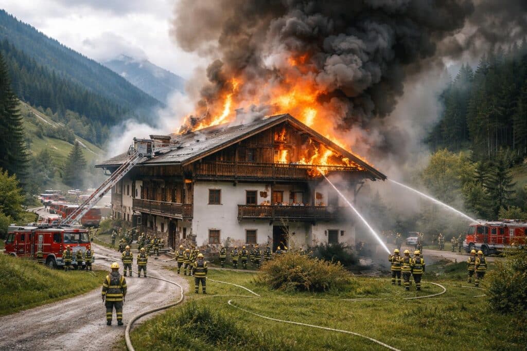 In Osttirol: Zwölf Menschen aus brennendem Bauernhaus gerettet
