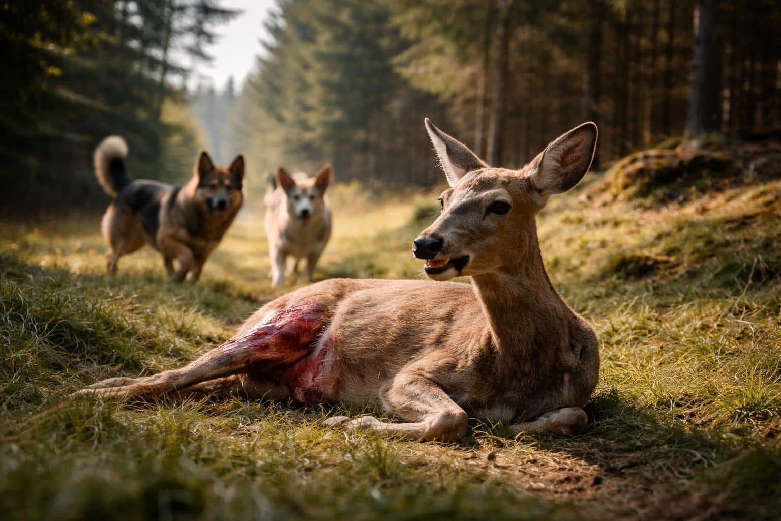Rosental: Freilaufende Hunde hetzen Rehgeiß und verletzen sie schwer