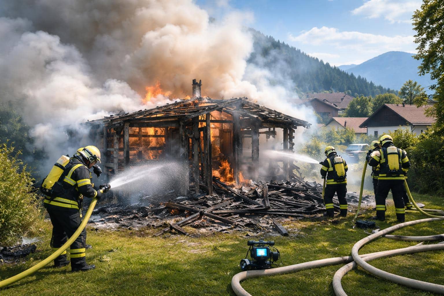 Brand in Feistritz ob Bleiburg: Gartenhütte vollständig zerstört