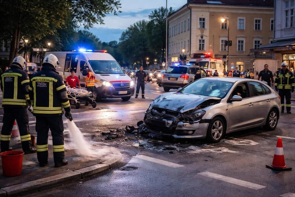 Drei Verletzte bei Unfall am Oktoberplatz