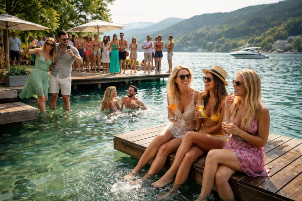 Eine bunte Promischar feierte den Start in den Wörthersee-Sommer